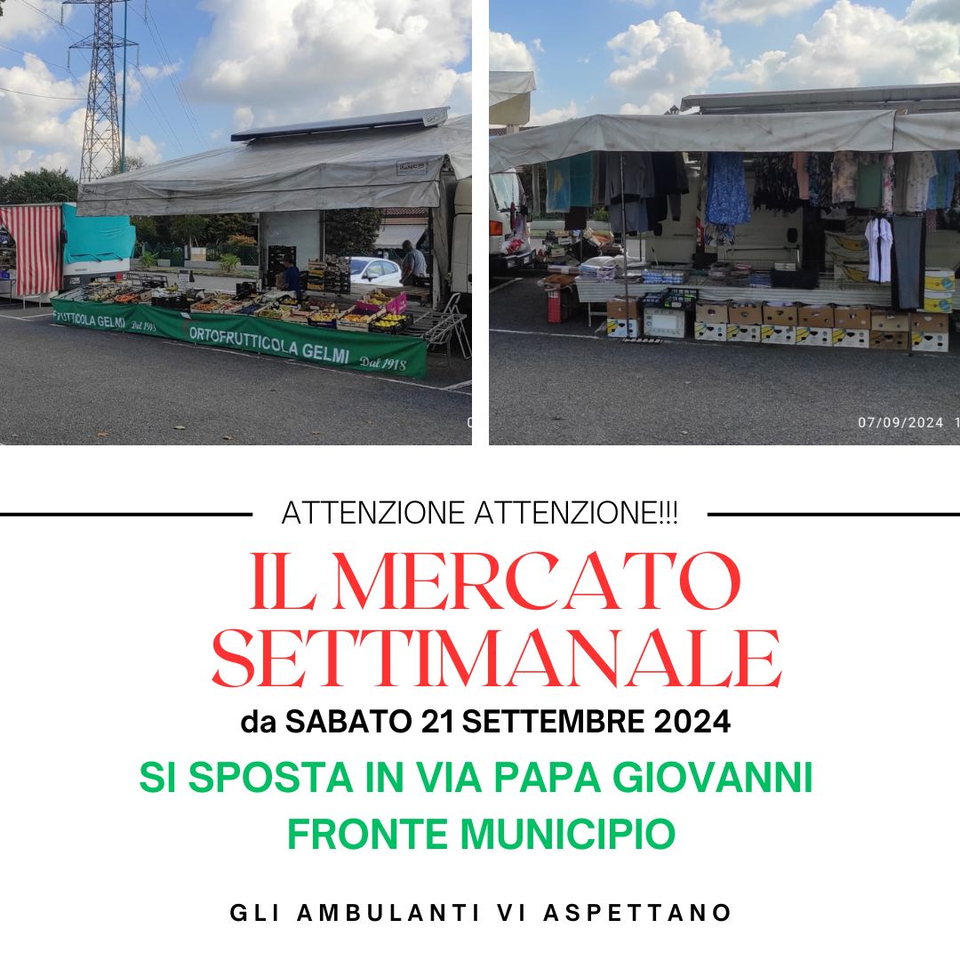 Il mercato settimanale si sposta