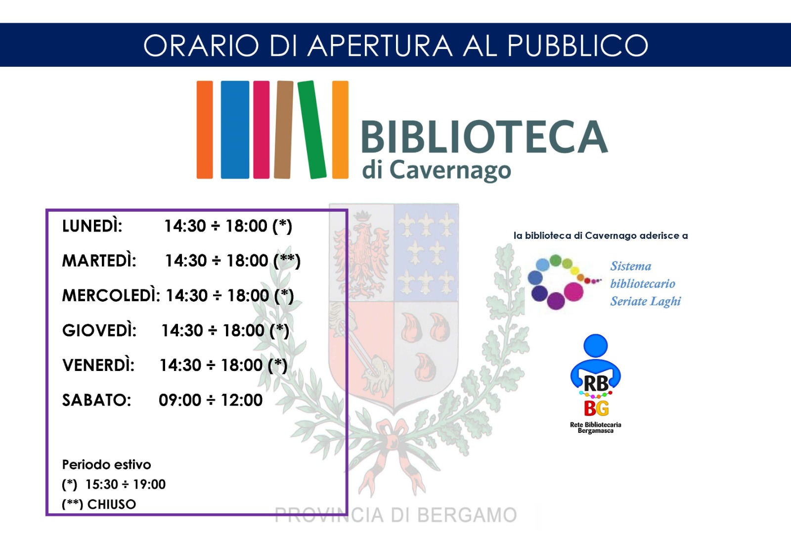 Biblioteca comunale: Novità in arrivo